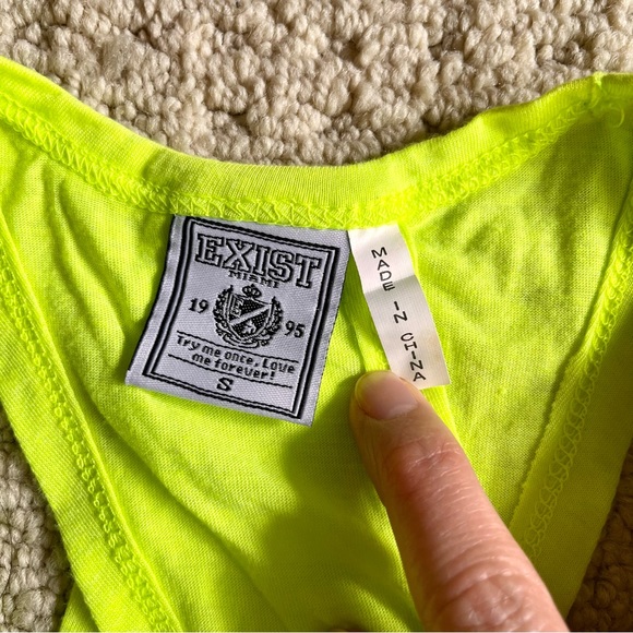 Neon green yellow workout tank top - NWOT - Picture 3 of 6